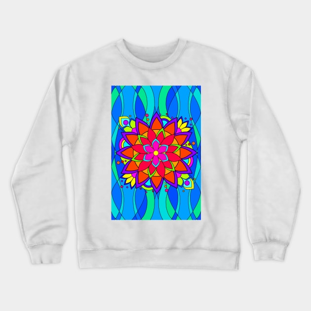 Modern Hippie Flower Crewneck Sweatshirt by SSSowers